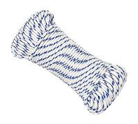 vidaXL Boat Rope Anchor Line Braided Cord UV Resistant Ship Marine Yacht Coil Rope Abrasion Resistant White 3 mm 50 m Polypropylene, White and Blue