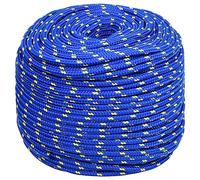 vidaXL Boat Rope Anchor Line Braided Cord UV Resistant Ship Marine Yacht Coil Rope Abrasion Resistant for Sailing Blue 8 mm 25 m Polypropylene