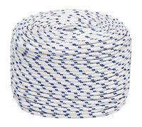 vidaXL Boat Rope Anchor Line Braided Cord UV Resistant Ship Marine Yacht Coil Rope Abrasion Resistant White 8 mm 50 m Polypropylene
