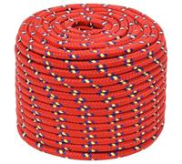 vidaXL Boat Rope Anchor Line Braided Cord UV Resistant Ship Marine Yacht Coil Rope Abrasion Resistant for Sailing Red 14 mm 100 m Polypropylene