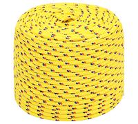 vidaXL Boat Rope Anchor Line Braided Cord UV Resistant Ship Marine Yacht Coil Rope Abrasion Resistant Yellow 8 mm 50 m Polypropylene