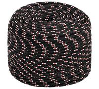 vidaXL Boat Rope Anchor Line - Braided, UV & Abrasion-Resistant 10 mm x 100 m, Polypropylene, Black