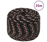 vidaXL Boat Rope Black 14 mm 25 m Polypropylene