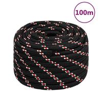vidaXL Boat Rope Black 20 mm 100 m Polypropylene