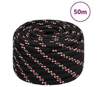 vidaXL Boat Rope Black 20 mm 50 m Polypropylene