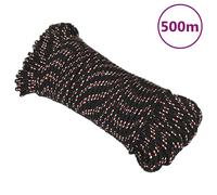 vidaXL Boat Rope Black 3 mm 500 m Polypropylene