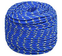 vidaXL Boat Rope Anchor Line Braided Cord UV Resistant Ship Marine Yacht Coil Rope Abrasion Resistant for Sailing Blue 10 mm 100 m Polypropylene
