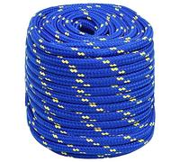 vidaXL Boat Rope Anchor Line Braided Cord UV Resistant Ship Marine Yacht Coil Rope Abrasion Resistant for Sailing Blue 18 mm 100 m Polypropylene