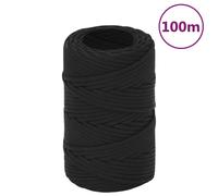 vidaXL Boat Rope Full Black 2 mm 100 m Polypropylene