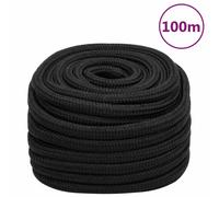 vidaXL Black Polypropylene Marine Rope - 20MM, 100M - Ideal for Sailing, Yachting, Camping, Kayaking, and Fishing