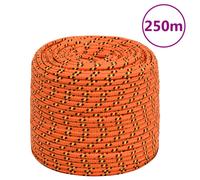 vidaXL Boat Rope – Durable Polypropylene Braided Anchor Line, Orange 10mm 250m