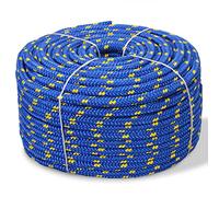 vidaXL Boat Rope Polypropylene 10 mm 50 m Blue Anchor Line Mooring Rope