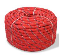 vidaXL Boat Rope Polypropylene 12 mm 50 m Red PP Rope Cord Rope Braided Line