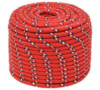 vidaXL Boat Rope - Braided Anchor Line, UV & Abrasion Resistant, Polypropylene, Red 12 mm x 100 m