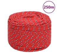 vidaXL Boat Rope – Braided Anchor Line for Sailing UV & Abrasion Resistant 8 mm 250 m Red