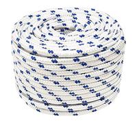 vidaXL Boat Rope Anchor Line Braided Cord UV Resistant Ship Marine Yacht Coil Rope Abrasion Resistant White 14 mm 25 m Polypropylene