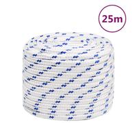 vidaXL 16mm Thick Polypropylene Boat Rope for Sailing, Yachting, Rigging - Weather-Resistant, Easy to Knot, 25m Length, White