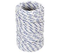 vidaXL Boat Rope Anchor Line Braided Cord UV Resistant Ship Marine Yacht Coil Rope Abrasion Resistant White 2 mm 100 m Polypropylene