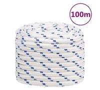 'vidaXL Polypropylene Boat Rope - Heavy-duty, Weather-resistant White Marine Rope for Boating, Sailing, and Fishing - 20mm Thick and 100m Long