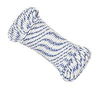 vidaXL Boat Rope Anchor Line Braided Cord UV Resistant Ship Marine Yacht Coil Rope Abrasion Resistant White 5 mm 50 m Polypropylene, White and Blue