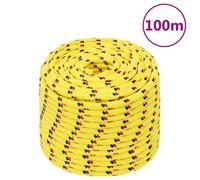 vidaXL Boat Rope Yellow 12 mm 100 m Polypropylene