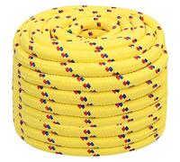 vidaXL Polypropylene Boat Rope - Weather-Resistant Marine Rope in Yellow for Sailing, Boating, Kayaking, Fishing - 20mm Thickness, 50m Length