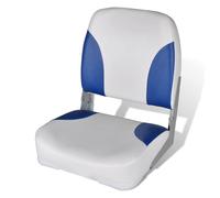 vidaXL Boat Seat Foldable Backrest with Blue-white Pillow Kayak Canoe Seat