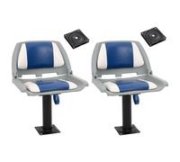 vidaXL Boat Seats 2 pcs with Pedestal 360 Rotatable Canoe Seat Kayak Seat