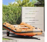vidaXL Large Boat Trailer/Frame - Grey Steel/Plastic - 107x304x42 cm - Portable, Durable, Easy Assembly, Industrial Design