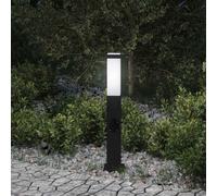 vidaXL Bollard Light with Outlet 50 cm Black IP44