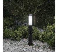 vidaXL Bollard Light with Outlet 50 cm Black IP44
