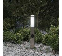 vidaXL Bollard Light with Outlet 50 cm Stainless Steel IP44