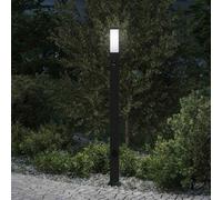 vidaXL Bollard Light with Sensor&Outlet 110 cm Black IP44