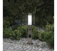 vidaXL Bollard Light with Sensor&Outlet 50 cm Stainless Steel IP44