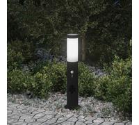 vidaXL Bollard Light with Sensor&Outlet 50 cm Stainless Steel IP44
