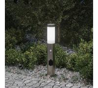 vidaXL Bollard Light with Sensor&Outlet 50 cm Stainless Steel IP44