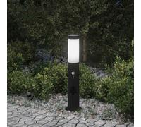 vidaXL Bollard Light with Sensor&Outlet 50 cm Stainless Steel IP44