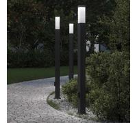 vidaXL Bollard Lights with Outlet 3 pcs 110 cm Black IP44