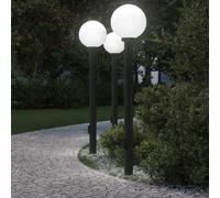 vidaXL Bollard Lights with Outlet 3 pcs 120 cm Black IP44