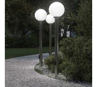 vidaXL Bollard Lights with Outlet 3 pcs 120 cm Stainless Steel IP44