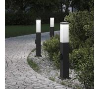 vidaXL Bollard Lights with Outlet 3 pcs 50 cm Black IP44