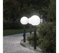 vidaXL Bollard Lights with Outlet 3 pcs 80 cm Black IP44