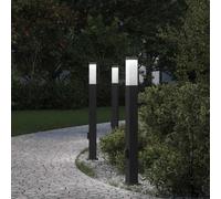 vidaXL Bollard Lights with Outlet 3 pcs 80 cm Black IP44