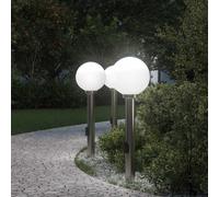 vidaXL Bollard Lights with Outlet 3 pcs 80 cm Stainless Steel IP44