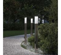 vidaXL Bollard Lights with Outlet 3 pcs 80 cm Stainless Steel IP44