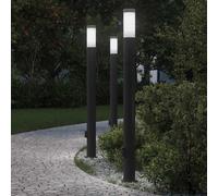 vidaXL Bollard Lights with Outlet 3pcs 110 cm Stainless Steel IP44
