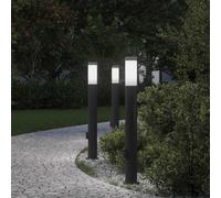vidaXL Bollard Lights with Outlet 3pcs 80 cm Stainless Steel IP44