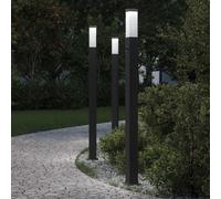 vidaXL Bollard Lights with Sensor 3 pcs 110 cm Black IP44