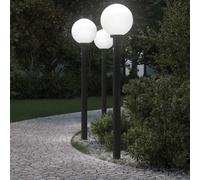 vidaXL Bollard Lights with Sensor 3 pcs 120 cm Black IP44