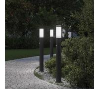 vidaXL Bollard Lights with Sensor 3pcs 80 cm Stainless Steel IP44